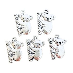 5pcs #4181 Beads Jewelry Making Silver Koala Bear Charm
